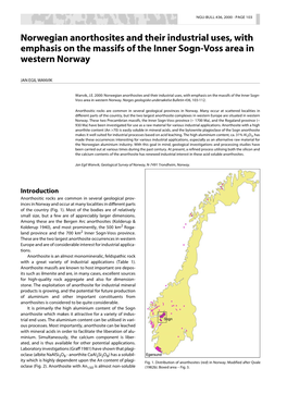 Norwegian Anorthosites and Their Industrial Uses, with Emphasis on the Massifs of the Inner Sogn-Voss Area in Western Norway