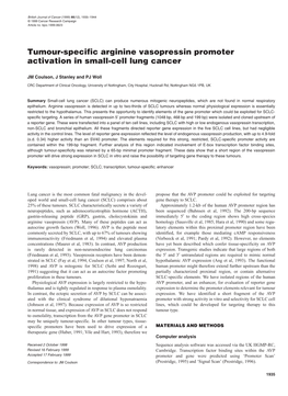 Tumour-Specific Arginine Vasopressin Promoter Activation in Small-Cell