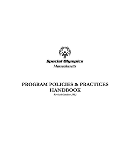 Special Olympics Massachusetts Program Policies & Practices Table