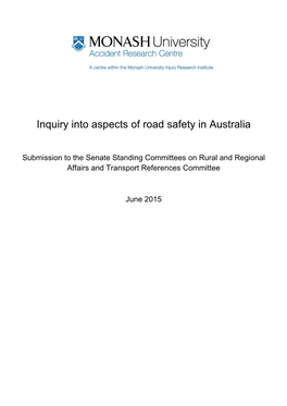 Inquiry Into Aspects of Road Safety in Australia