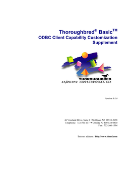 ODBC Client Capability Customization Supplement