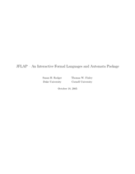 JFLAP – an Interactive Formal Languages and Automata Package