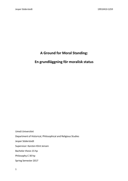 A Ground for Moral Standing
