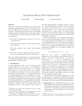 An Optimal Bloom Filter Replacement∗