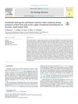 Ore Geology Reviews 112 (2019) 103037