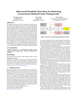 Adversarial Symbolic Execution for Detecting Concurrency-Related Cache Timing Leaks