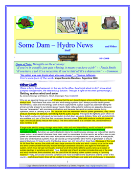 Some Dam – Hydro News