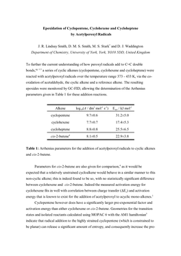 Epoxidation of Cyclopentene, Cyclohexene and Cycloheptene by Acetylperoxyl Radicals