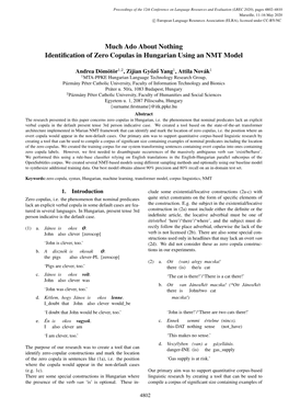 Identification of Zero Copulas in Hungarian Using