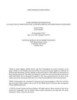 Undue Burden Beyond Texas: an Analysis of Abortion Clinic Closures, Births, and Abortions in Wisconsin