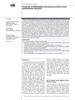 Treatment of Philadelphia Chromosome Positive Acute Lymphoblastic Leukemia