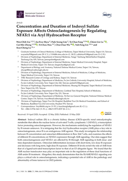 Concentration and Duration of Indoxyl Sulfate Exposure Affects