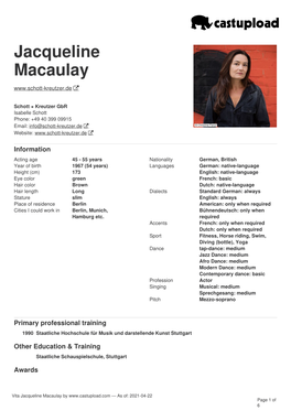 Jacqueline Macaulay