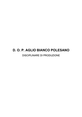 Disciplinare Di Produzione