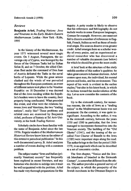 Dubrovnik Annals 2 (1998) Reviews Benjamin Arbel, Trading Nations