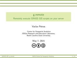Remotely Execute GRASS GIS Scripts on Your Server