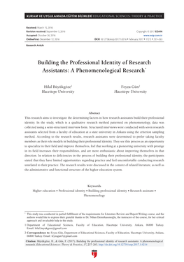 A Phenomenological Research*
