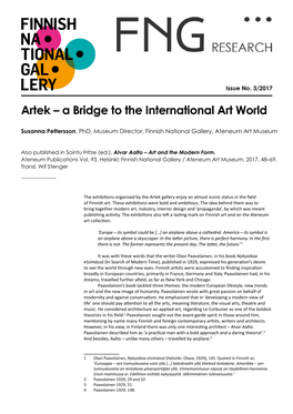 Artek – a Bridge to the International Art World