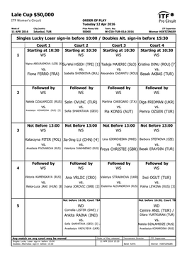 ITF Tournament Planner