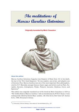 The Meditations of Marcus Aurelius Antoninus