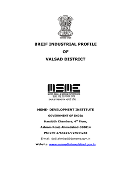 Breif Industrial Profile of Valsad District