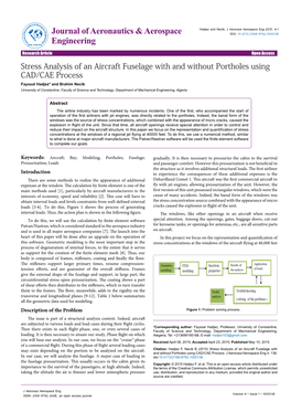 Stress Analysis of an Aircraft Fuselage with and Without Portholes Using