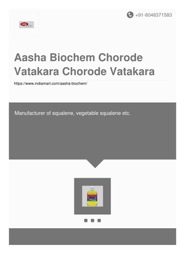 Aasha Biochem Chorode Vatakara Chorode Vatakara