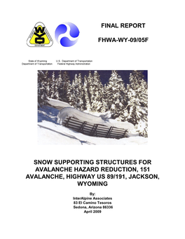 Final Report Fhwa-Wy-09/05F Snow Supporting