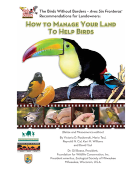 The Birds Without Borders – Aves Sin Fronteras® Recommendations for Landowners