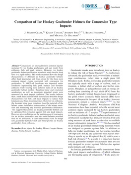 Comparison of Ice Hockey Goaltender Helmets for Concussion Type Impacts