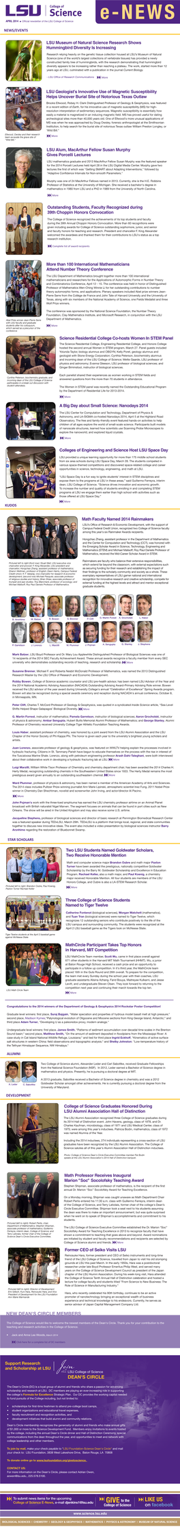 APRIL 2014 ● Official Newsletter of the LSU College of Science E-NEWS