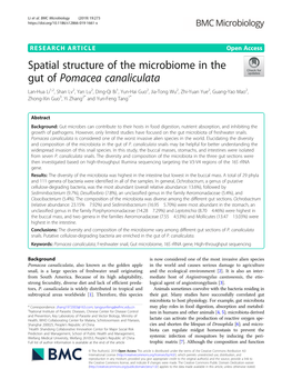 Spatial Structure of the Microbiome in the Gut of Pomacea Canaliculata