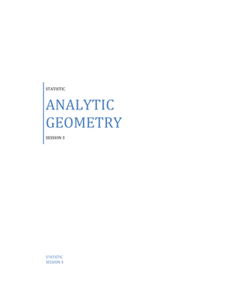 Analytic Geometry