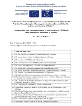 Coe/EU Eastern Partnership Programmatic