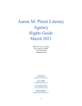 Aaron M. Priest Literary Agency
