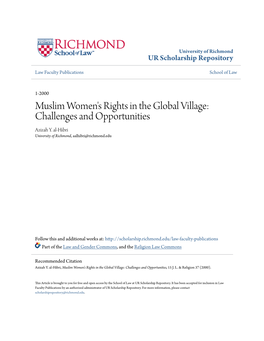 Muslim Women's Rights in the Global Village: Challenges and Opportunities Azizah Y