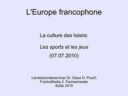 L'europe Francophone