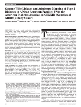 Genome-Wide Linkage and Admixture Mapping of Type 2 Diabetes In