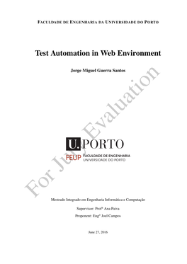 Test Automation in Web Environment