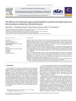 The Efficacy of Cefmetazole Against Pyelonephritis Caused by Extended