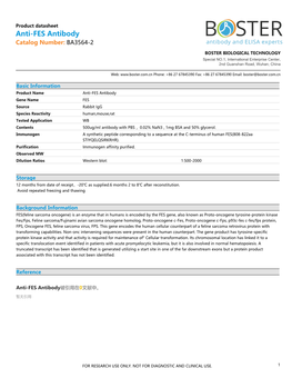 Datasheet BA3564-2 Anti-FES Antibody