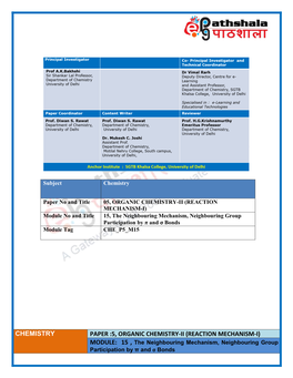 Bsc Chemistry