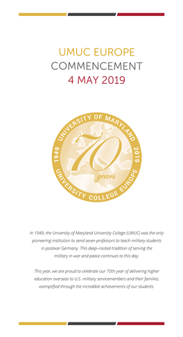 Umuc Europe Commencement 4 May 2019