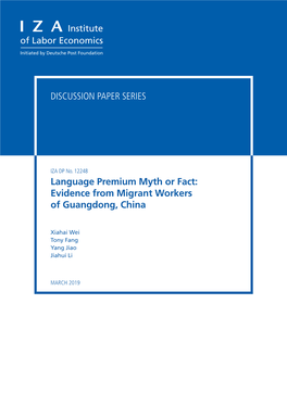 Evidence from Migrant Workers of Guangdong, China