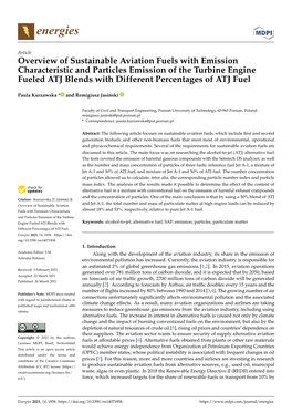 Overview of Sustainable Aviation Fuels with Emission