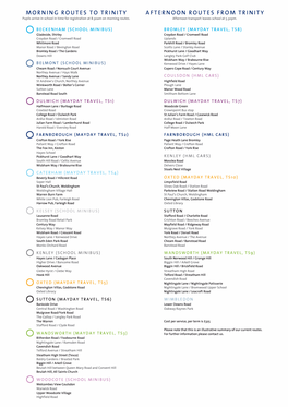 Trinity School Bus Routes