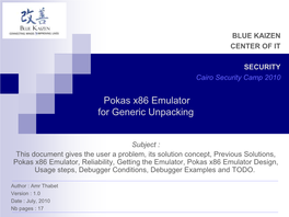 Pokas X86 Emulator for Generic Unpacking