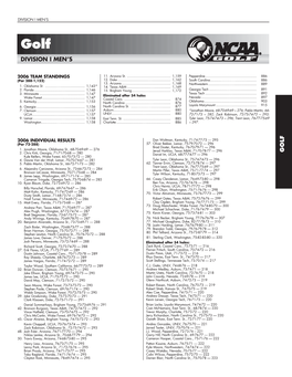 2006 NCAA Men's Golf Championships Tournament Records