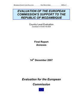 Evaluation of the European Commission's Support To