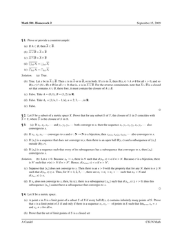 Math 501. Homework 2 September 15, 2009 ¶ 1. Prove Or